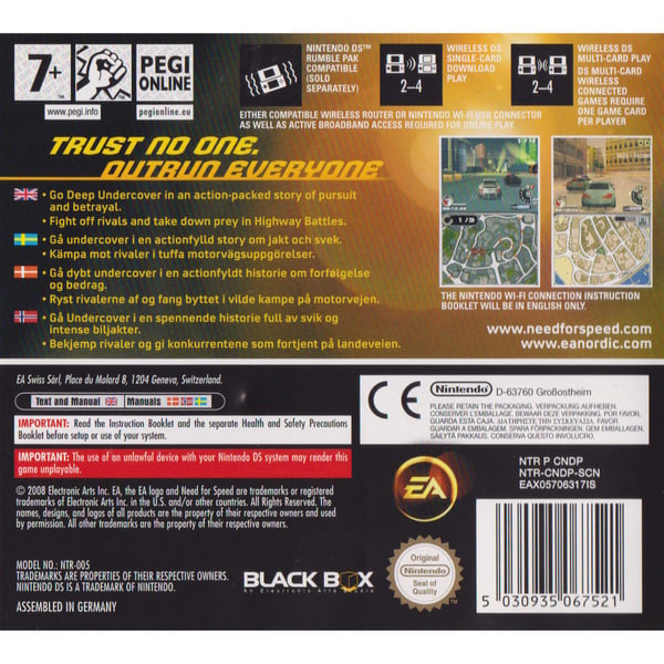 Need for Speed Undercover Nintendo DS Nordic (Brukt)