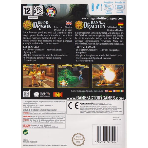 Legend of the Dragon Nintendo Wii (Brukt)