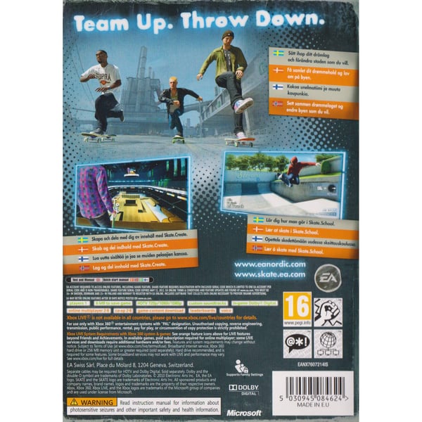 Skate 3 Xbox 360 Nordic (Brukt)