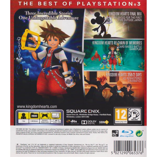 Kingdom Hearts HD 1.5 ReMIX Playstation 3 PS3 Essentials (Brukt)