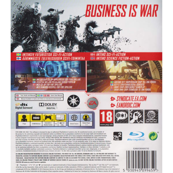 Syndicate Playstation 3 PS3 Nordic (Brukt)