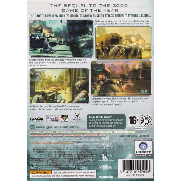 Tom Clancys Ghost Recon 2 Advanced Warfighter Xbox 360 (Brugt)