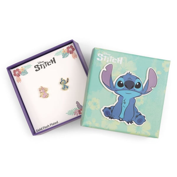 Disney Stitch & Angel sterling silver earrings