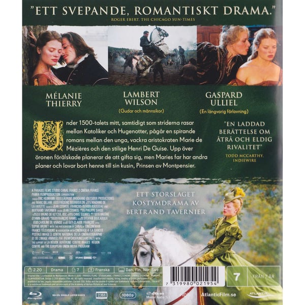 The Princess of Montpensier Blu-Ray Rental Copy (Brukt)