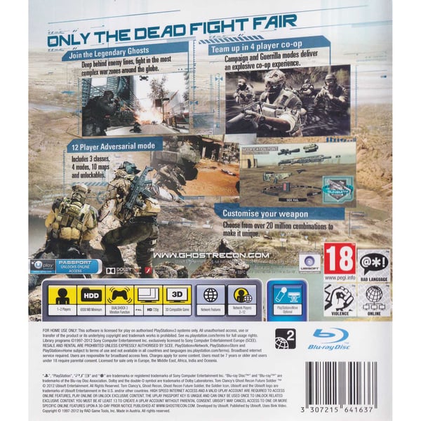Tom Clancys Ghost Recon Future Soldier Playstation 3 PS3 (Brugt)
