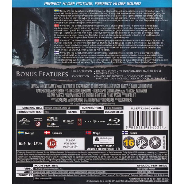 Werewolf The Beast Among Us Blu-Ray (Brugt)
