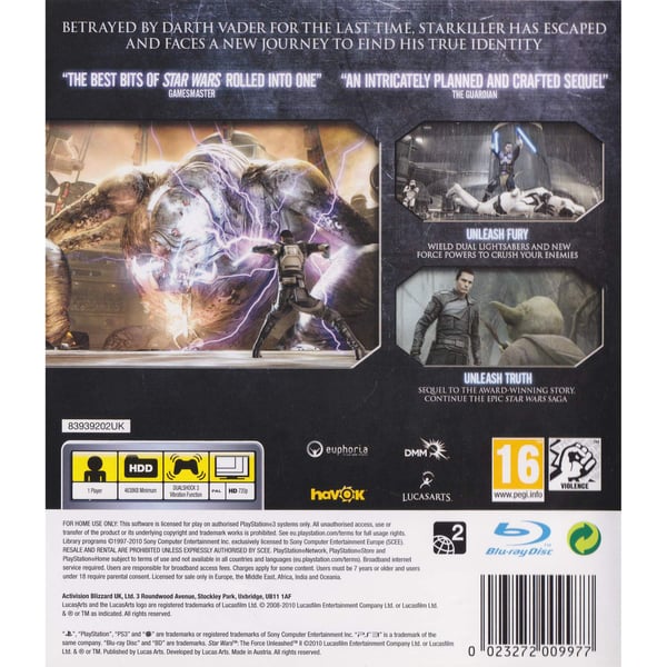 Star Wars The Force Unleashed II Playstation 3 PS3 (Brugt)