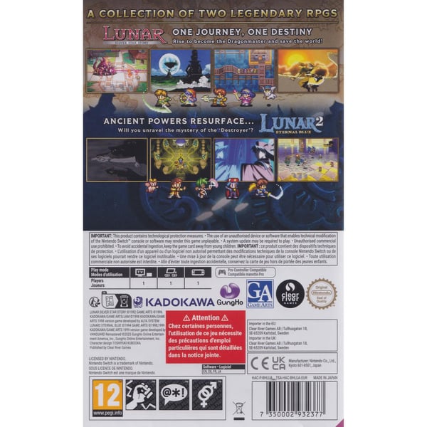 Lunar Remastered Collection Nintendo Switch