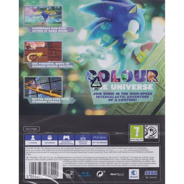 Sonic Colours Ultimate Playstation 4 PS4