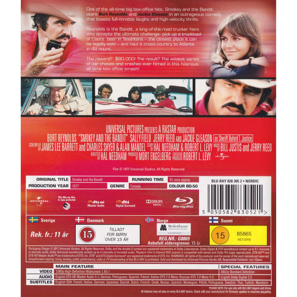 Smokey and the Bandit Blu-Ray (Brukt)