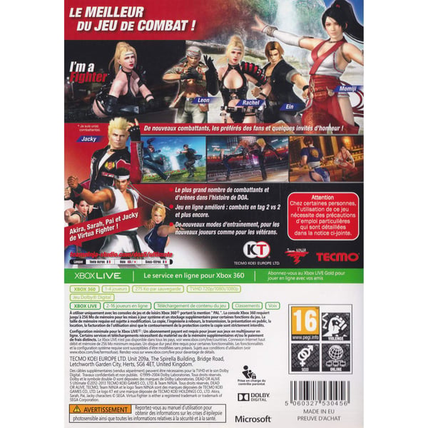Dead or Alive 5 Ultimate Xbox 360 French (Brukt)