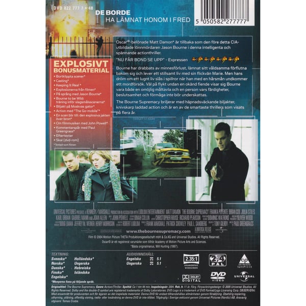 The Bourne Supremacy DVD (Brugt)