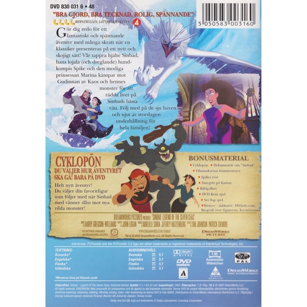 Sinbad Legenden om de Sju Haven DVD (Brugt)