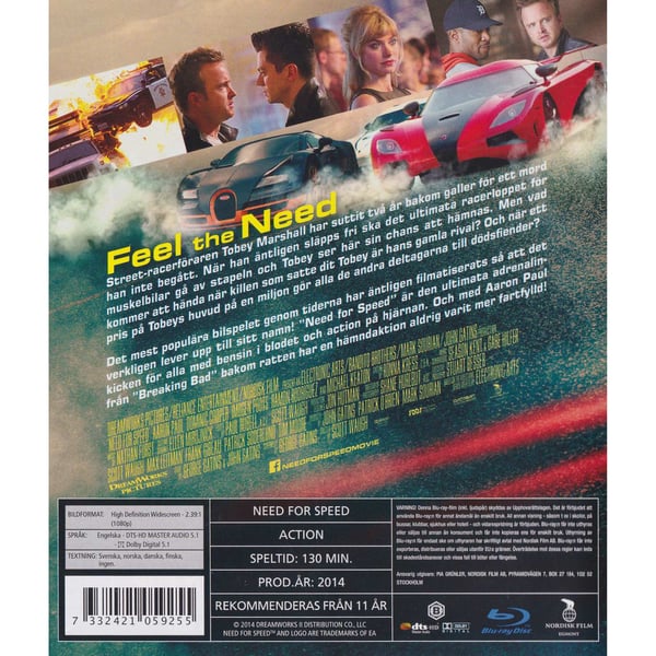 Need for Speed Blu-Ray (Begagnad)