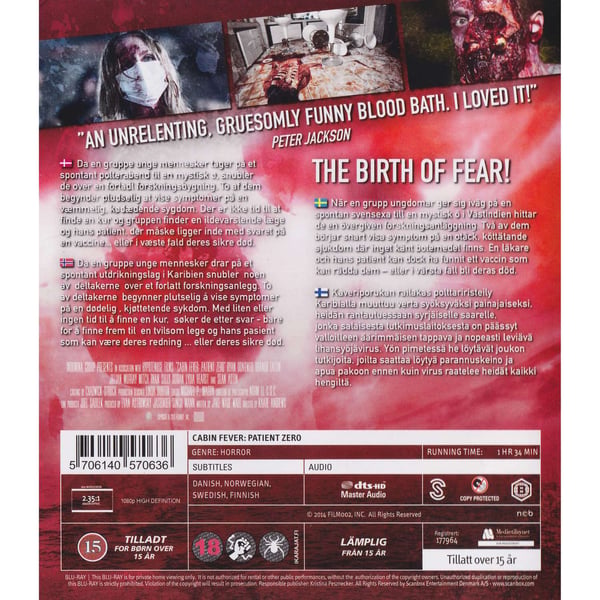 Cabin Fever Patient Zero Blu-Ray (Käytetty)