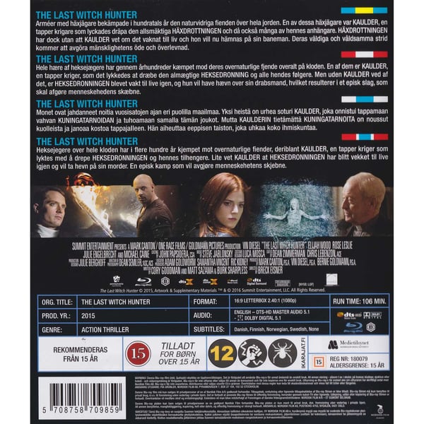 The Last Witch Hunter Blu-Ray (Brugt)