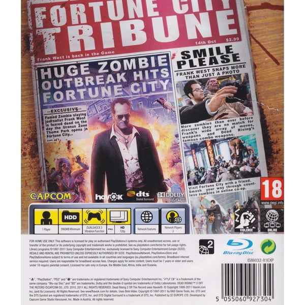 Dead Rising 2 Off the Record Playstation 3 PS3 (Brukt)