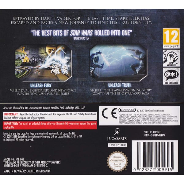 Star Wars The Force Unleashed II Nintendo DS (Brugt)