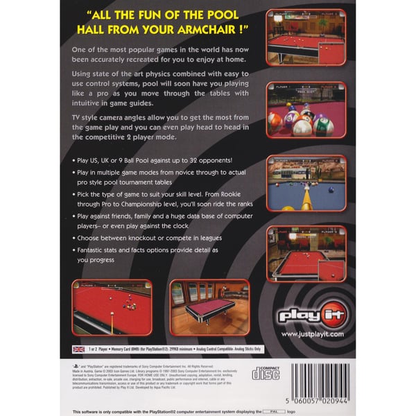International Pool Championship Playstation 2 PS2 (Brugt)