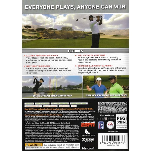 Tiger Woods PGA Tour 09 Xbox 360 (Brukt)