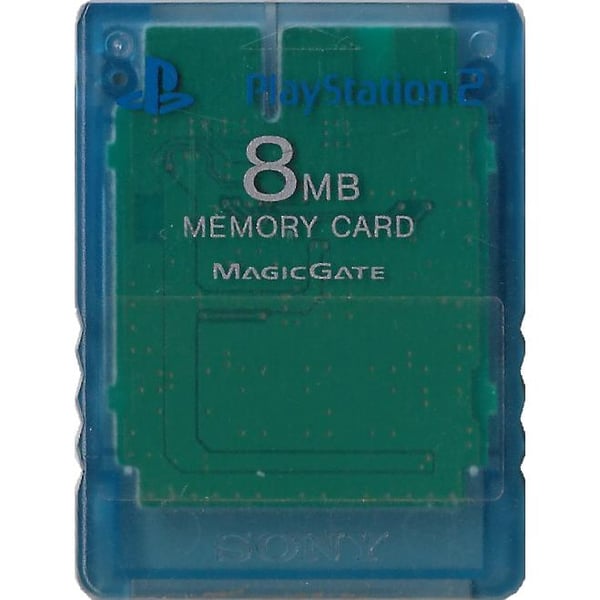 Memorykort 8MB Original Blue Transparent Playstation 2 (Brugt)