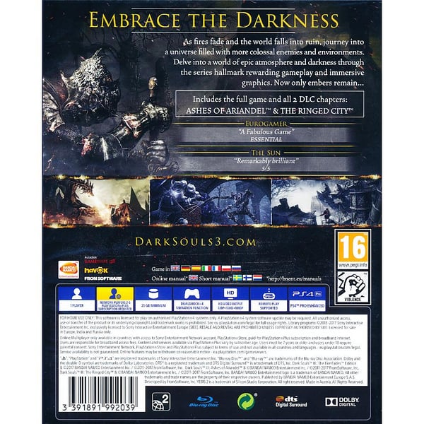 Dark Souls III The Fire Fades Edition Playstation 4 PS4