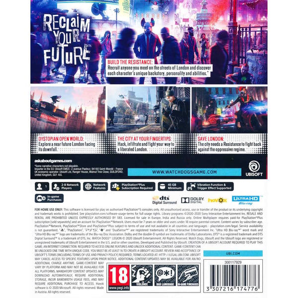 Watch Dogs Legion Playstation 5 PS5