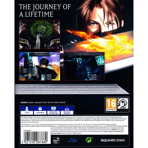 Final Fantasy VIII Remastered Playstation 4 PS4