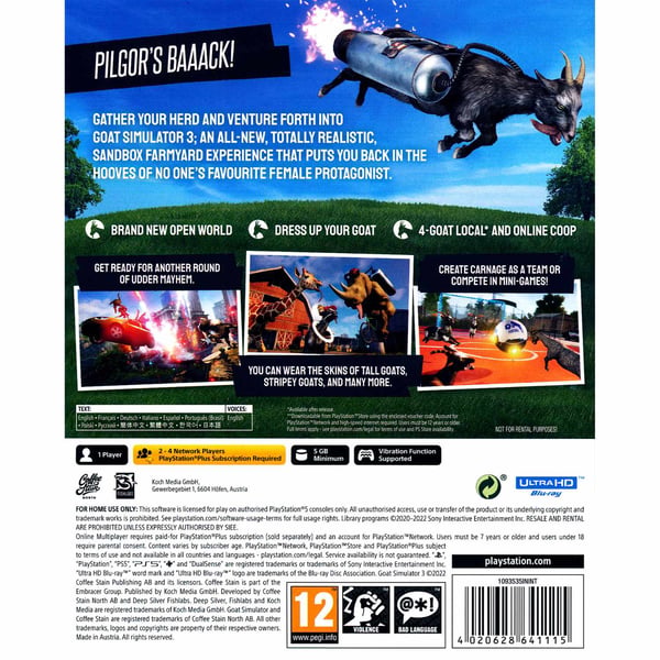 Goat Simulator 3 Pre-Udder Edition Playstation 5 PS5