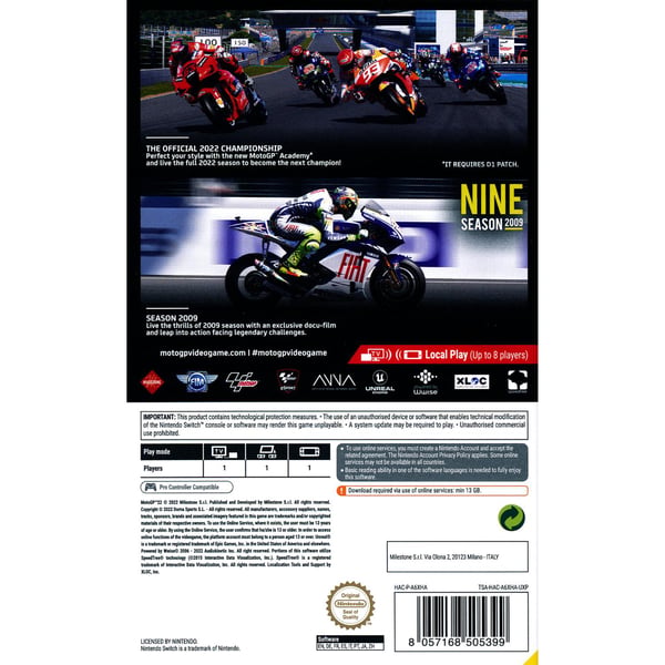 MotoGP 22 Nintendo Switch (Code in a box)