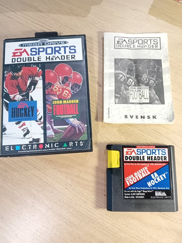 EA Sports Double Header Hockey + John Madden Football Sega Mega Drive (Brugt)