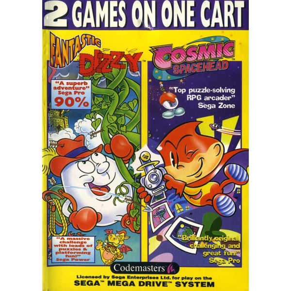 Fantastic Dizzy + Cosmic Spacehead Sega Mega Drive (Brugt)