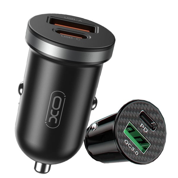 30W USB-C PD / USB QC3.0 Biloplader til iPhone, Samsung