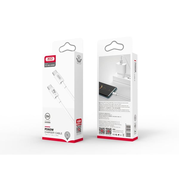 iPhone 15/16/17 kompatibel Hurtigopladning 60W USB-C Til USB-C PD 2m kabel