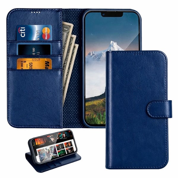 iPhone 16 Pro Max - Book Case Fodral Mobilpung Marineblå