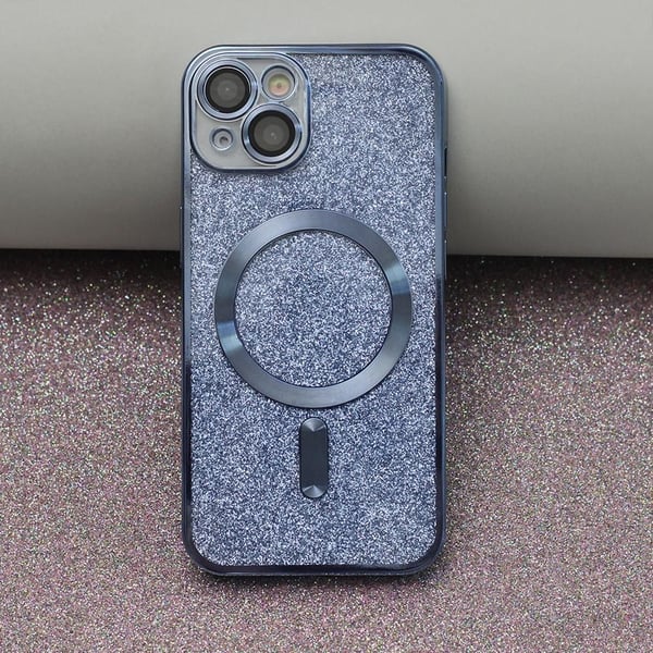 iPhone 12 / iPhone 12 PRO - Magasafe 2in1 Glitter / Läpinäkyvä kromikuori