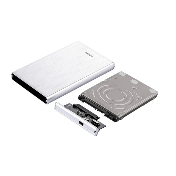 DELTACO Eksternt Kabinet til 2,5\" SATA 6Gb/s HDD – USB 3.0, Aluminium, 1TB Understøttelse