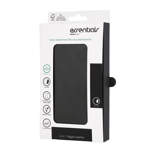 Samsung Galaxy S23 FE - Essentials Ekoläder 2-i-1 Löstagbart Plånboksfodral Svart