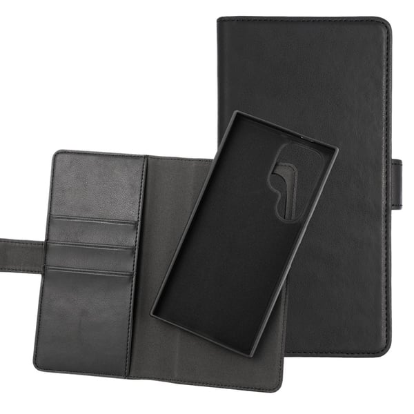 Samsung Galaxy S22 Ultra - Essentials Ekonahka 2-in-1 Irrotettava Lompakkokotelo Musta