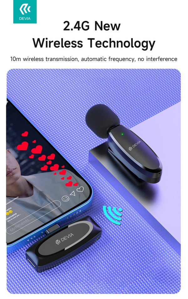 Devia Kintone Trådlös Mikrofon med Lightning kontakt (för iPhone/iPad)