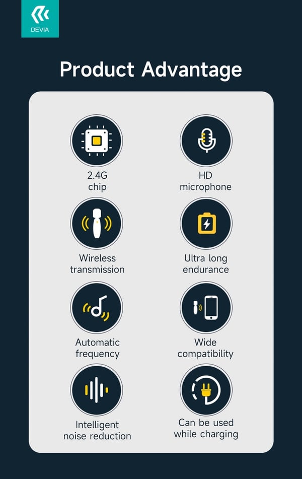 Devia Kintone Trådlös Mikrofon med Lightning kontakt (för iPhone/iPad)