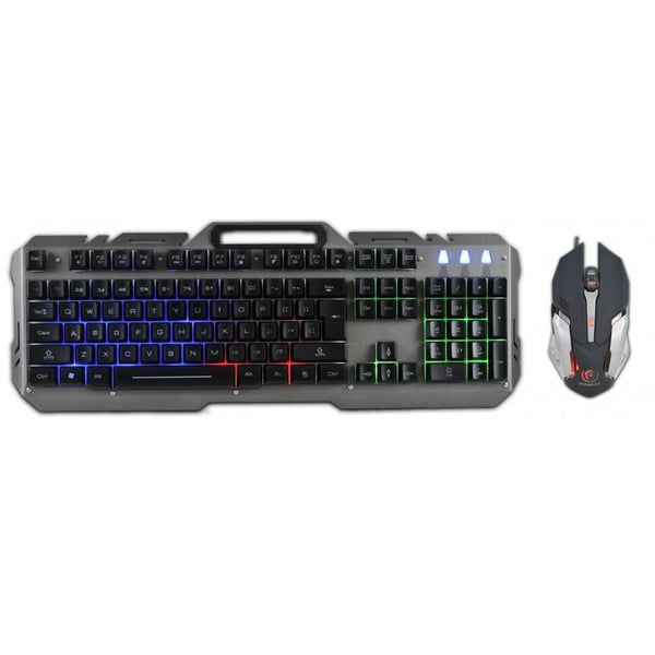 Rebeltec INTERCEPTOR Gaming LED-näppäimistö + optinen hiiri - METALLI
