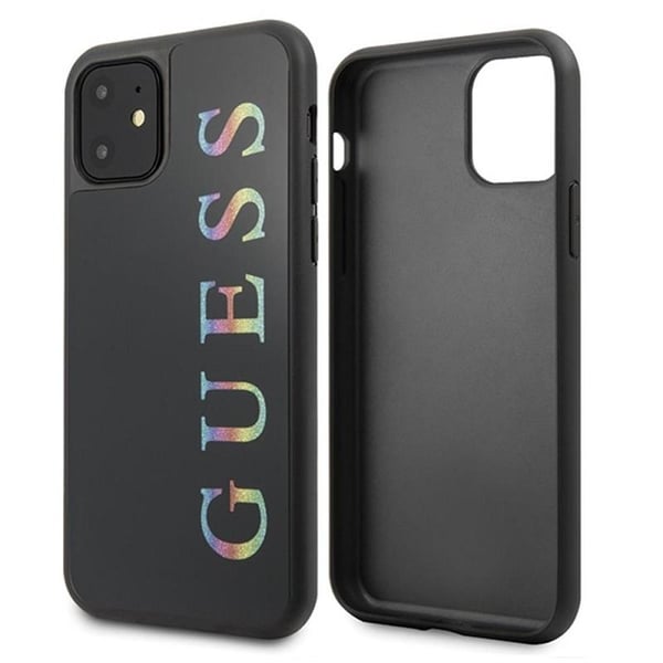 iPhone 11 - GUESS Original cover med Glitter Logo - Sort