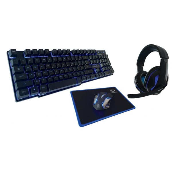 Rebeltec Gaming Sæt - Tastatur + Hovedtelefoner + Mus + Musemåtte