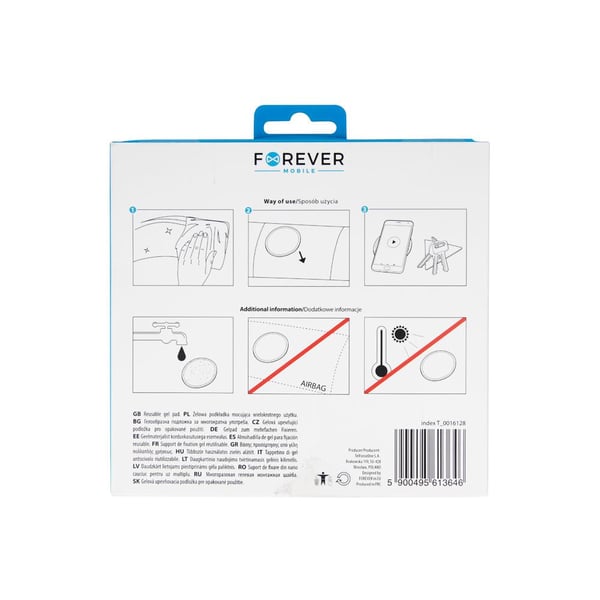 2-Pack Forever Universal Sticky Pad Halkfri Matta för Mobil & Nycklar i Bil Svart