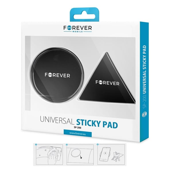 2-Pack Forever Universal Sticky Pad Halkfri Matta för Mobil & Nycklar i Bil Svart 2-Pack Forever Universal Sticky Pad Halkfri Matta för Mobil & Nycklar i Bil Svart