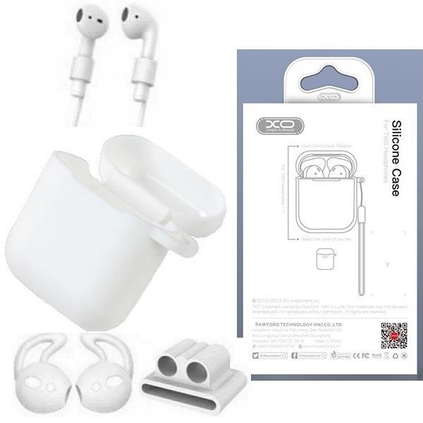 AirPod-silikonilatauskotelo + katoamisenestosarja - Valkoinen