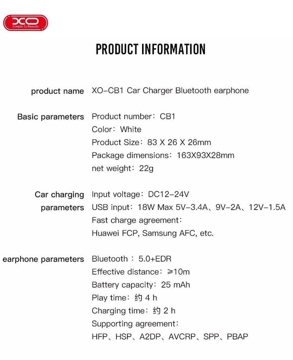 18W nopea autolaturi TWS Bluetooth 5.0 -kuulokkeilla - Valkoinen