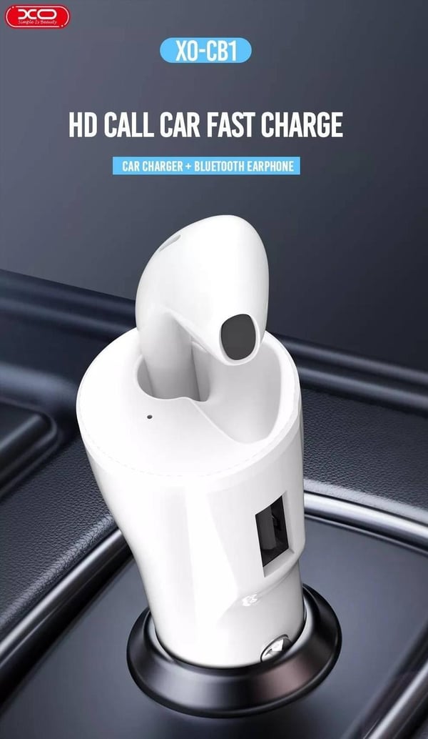 18W nopea autolaturi TWS Bluetooth 5.0 -kuulokkeilla - Valkoinen