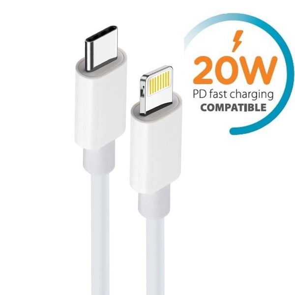 20W Hurtigopladning 2M iPhone-kabel til iPhone 11/12/13/14 USB-C til Lightning